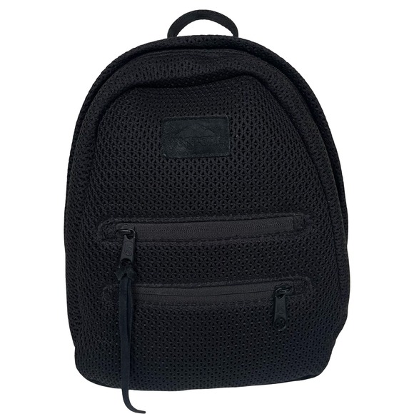 Vintage Jansport Black Mesh Mini Backpack Bag Y2K Suede Bottom 90s Skater - Picture 1 of 9